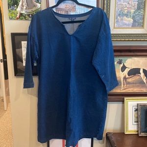 J. Jill indigo stretchy denim dress size Large petite L